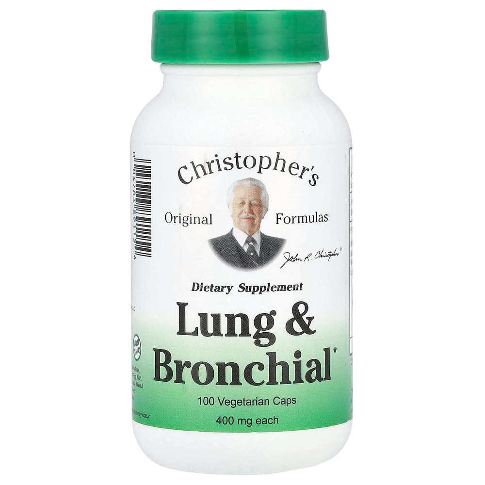 Christopher's Original Formulas, Легкие и бронхиальные, 100 вегетарианских капсул