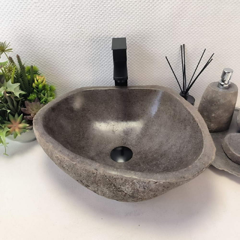 Раковина из речного камня RS-63591 (45*40*15) 0122