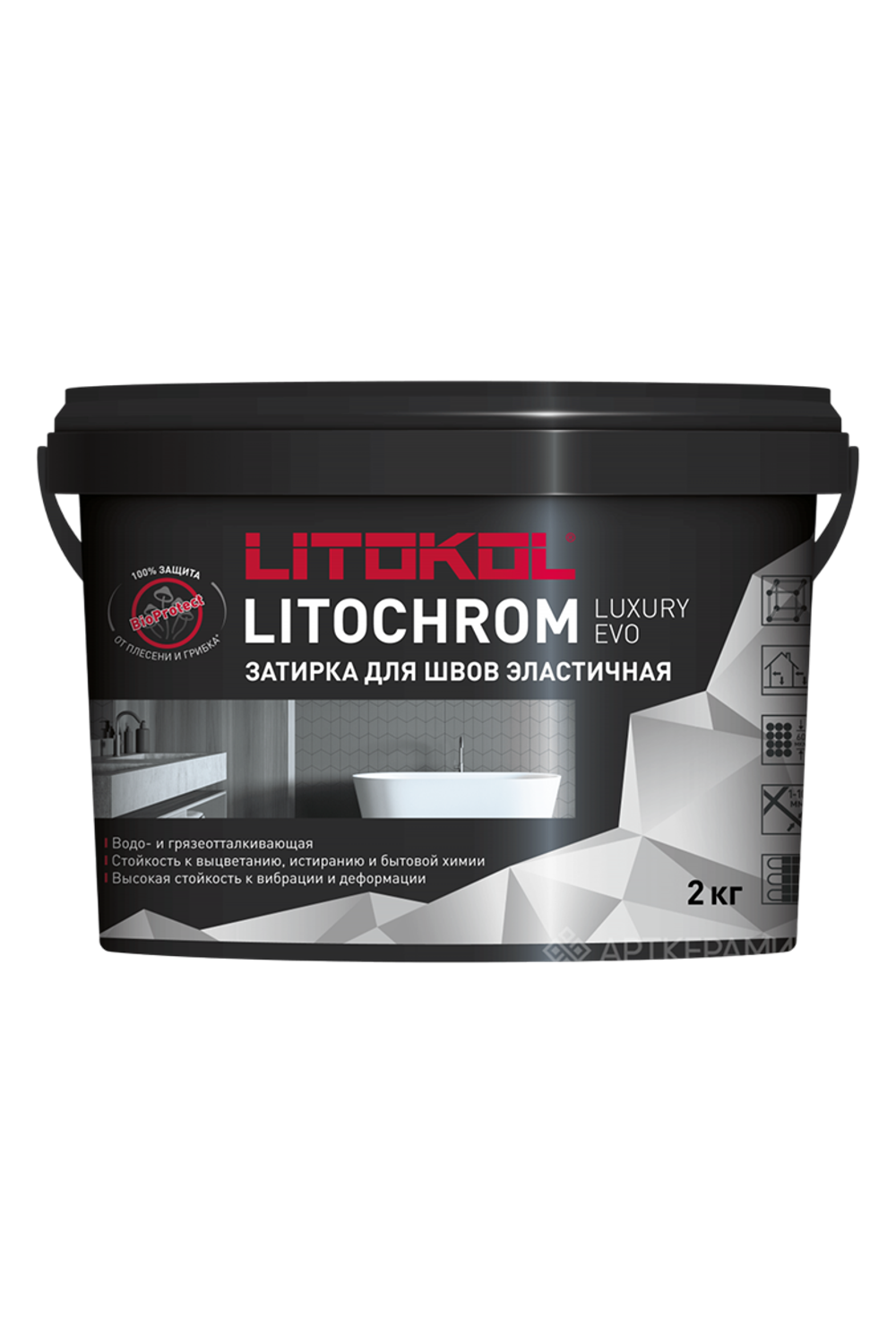 LITOKOL Затирка ЛИТОХРОМ ЛАКШЕРИ ЭВО/LITOCHROM LUXURY EVO 200 белый 5 кг