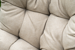 "Венеция" подвесное кресло-кокон из искусственного ротанга, цвет серый с бежевой подушкой