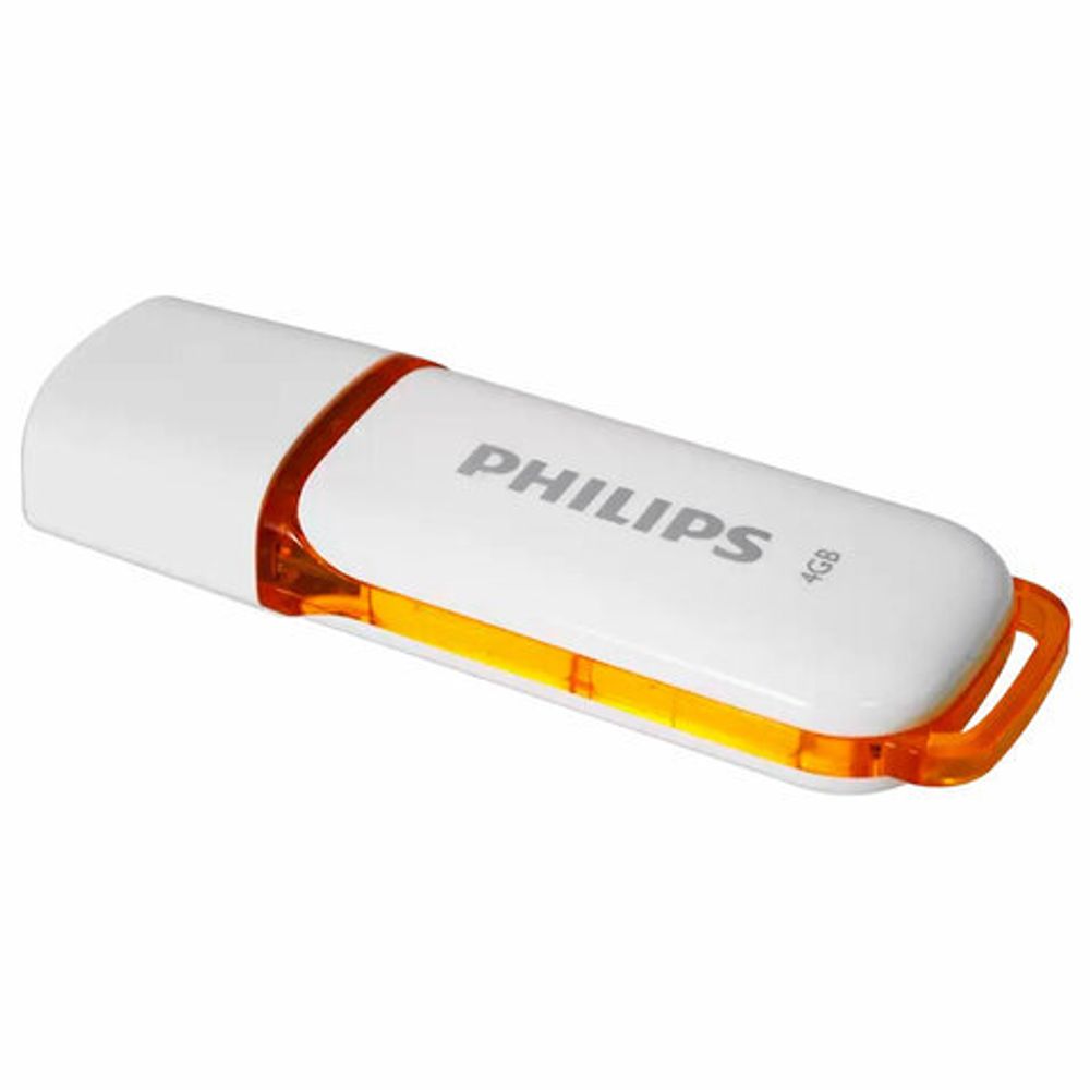 Флеш-диск 4 GB PHILIPS SNOW, разъем USB 2.0, оранжевый, FM04FD70B/97