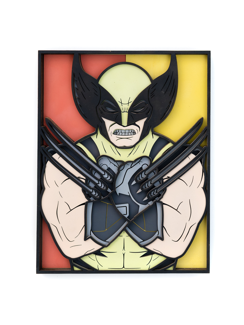 3D картина по номерам из дерева Росомаха (Wolverine) Marvel (Марвел) SamCraft подарочный набор для творчества, многослойное панно из дерева для раскрашивания и сборки, супергерой комиксов и фильмов