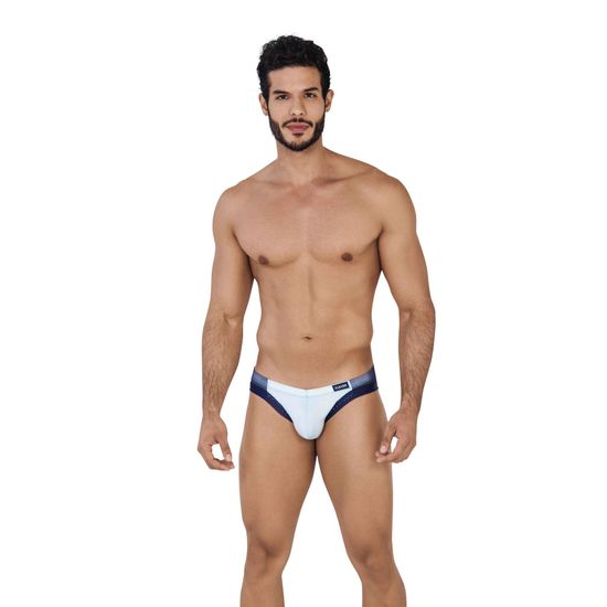 Мужские трусы слипы голубые с темно-синими вставками Clever Moda AIR BRIEF 062107