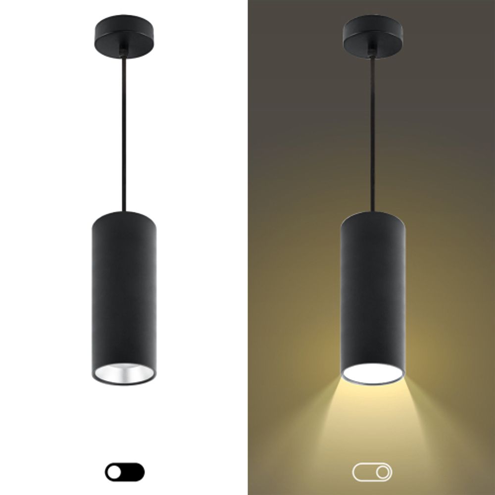 Светильник подвесной ЭРА PL12 GX53 BK/SL под лампу GX53 черный/серебро | Подвесные светильники