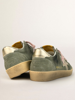 Ball Star green suede with gold leather star and heel tab