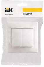 KVARTA Выключатель 2-клавишный 10А ВС10-2-0-КБ белый IEK
