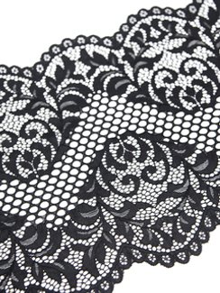 03-117 Кружево эластичное 22 см, черный 170
