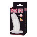 Прозрачная насадка удлинитель 14см с шипами и стимуляцией предвагинальной зоны Baile Brave Man BI-026202