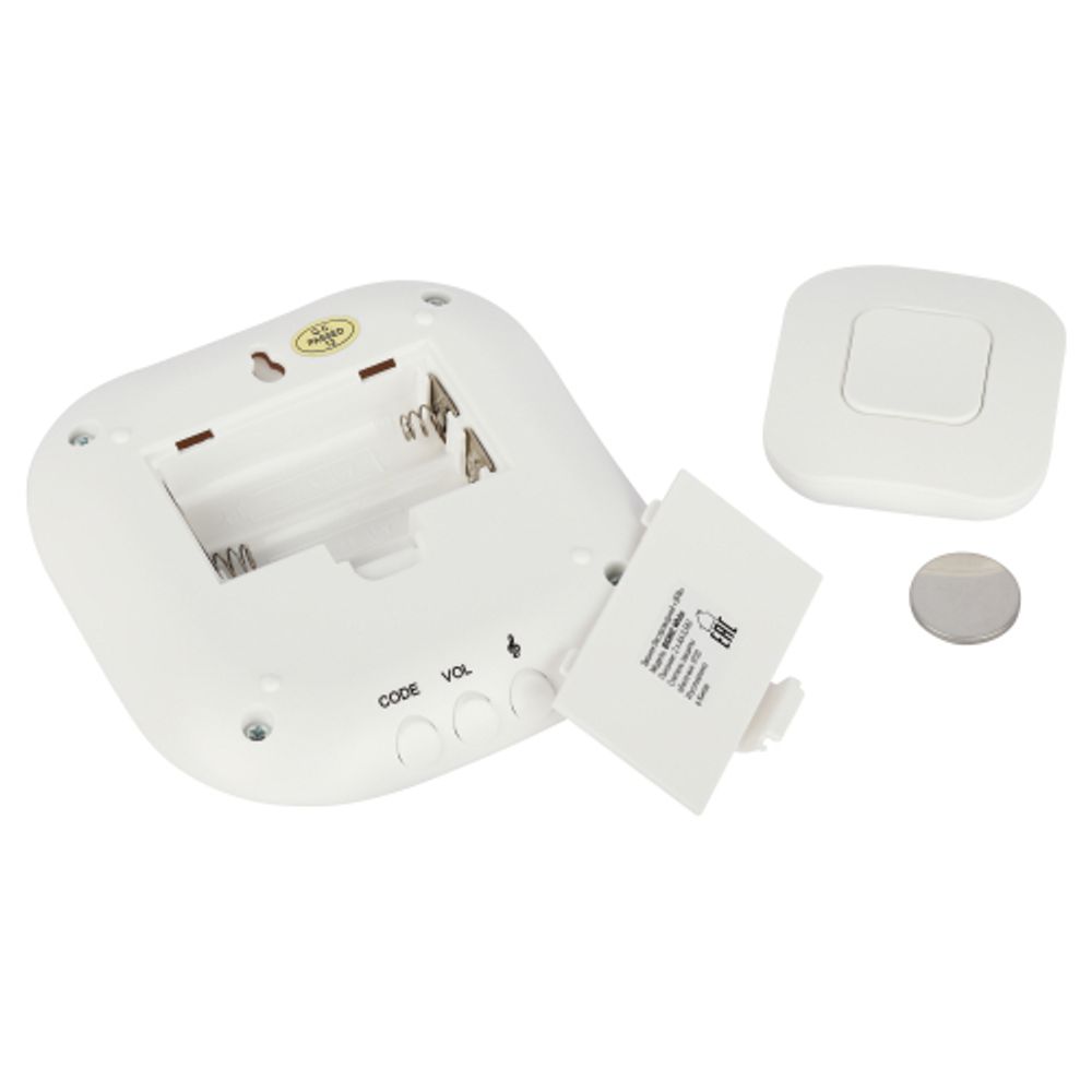 Звонок дверной ЭРА BIONIC White беспроводной белый 36 мелодий (в пакете)