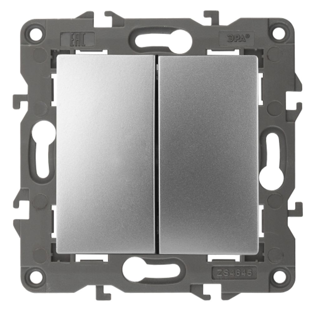 Переключатель ЭРА Elegance 14-1112-03 перекрёстный двойной 10АХ-250В алюминий
