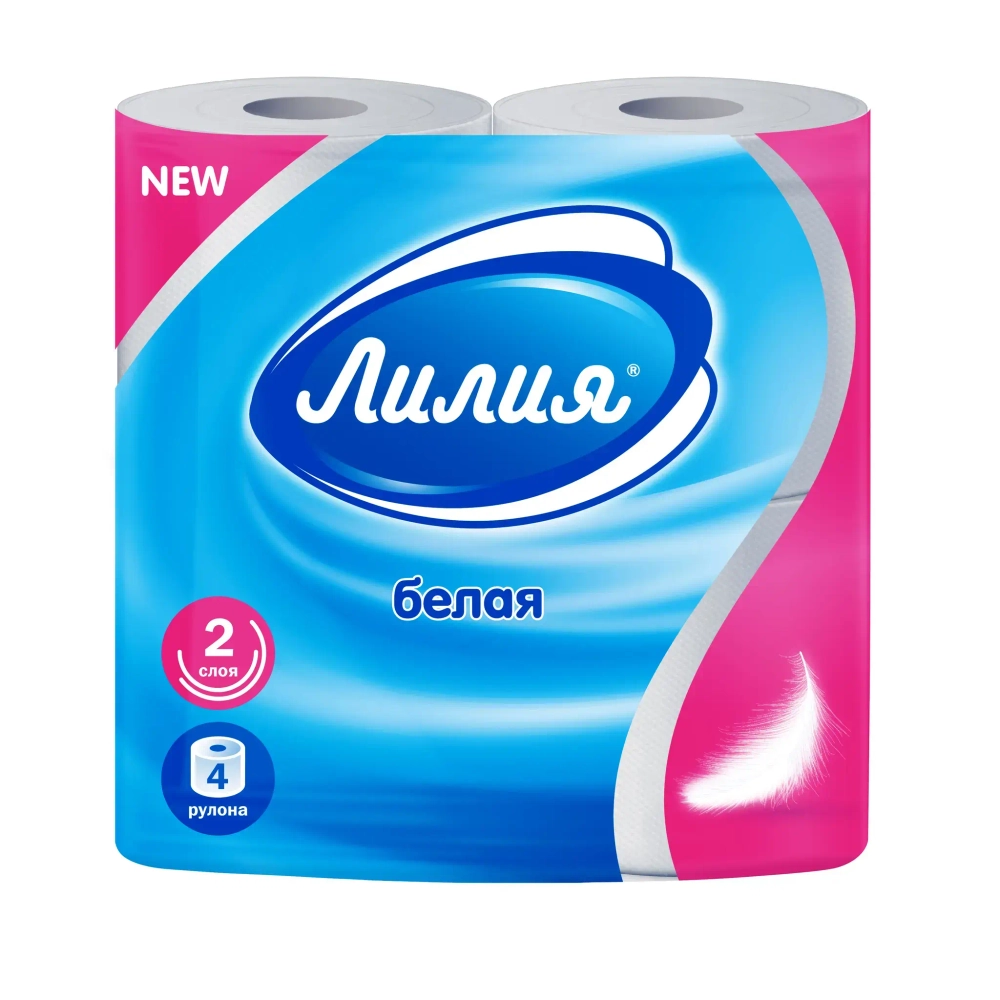 Туалетная бумага Лилия 2сл 4рул, белый цв.