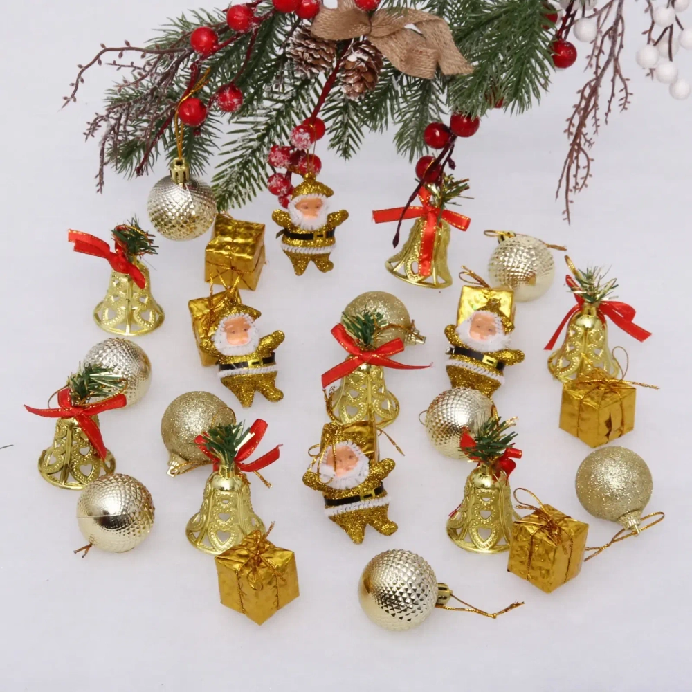 Набор украшений «Весёлая ёлочка» 3 см (32 предмета),золото