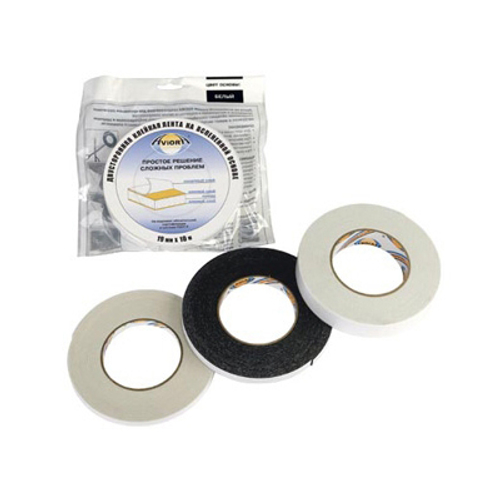 Лента двусторонняя клейкая AVIORA  12мм*10м черная