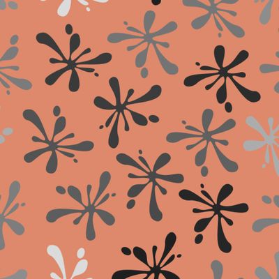 маленькие кляксы на оранжевом фоне