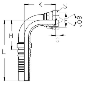 Фитинг DN 38 BSP (Г) 1.1/2 (90) Interlock