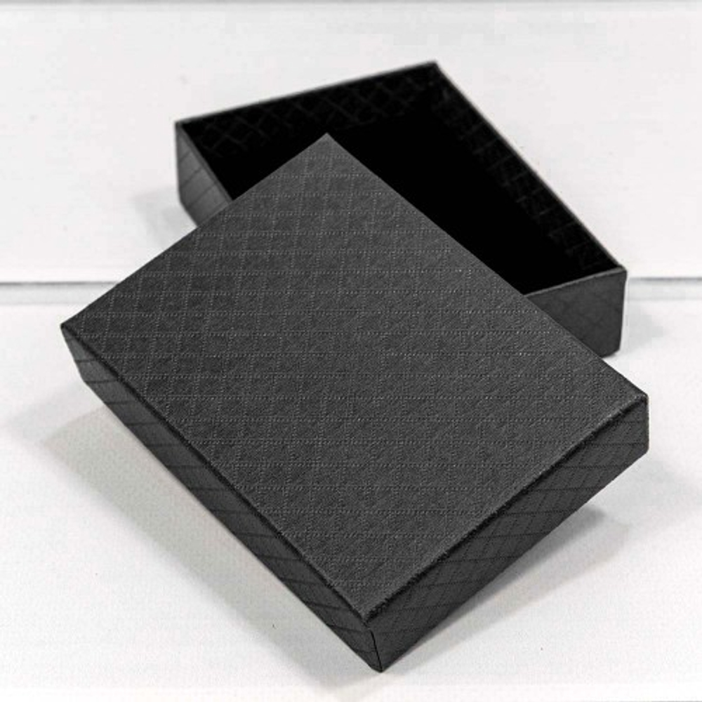 Коробка Ювелирная 11х8х3.4 см "Ромбики" (Черный)