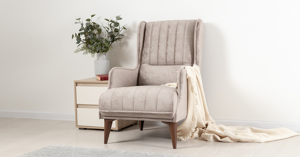 Болеро Кресло для отдыха (серо-бежевый велюр)