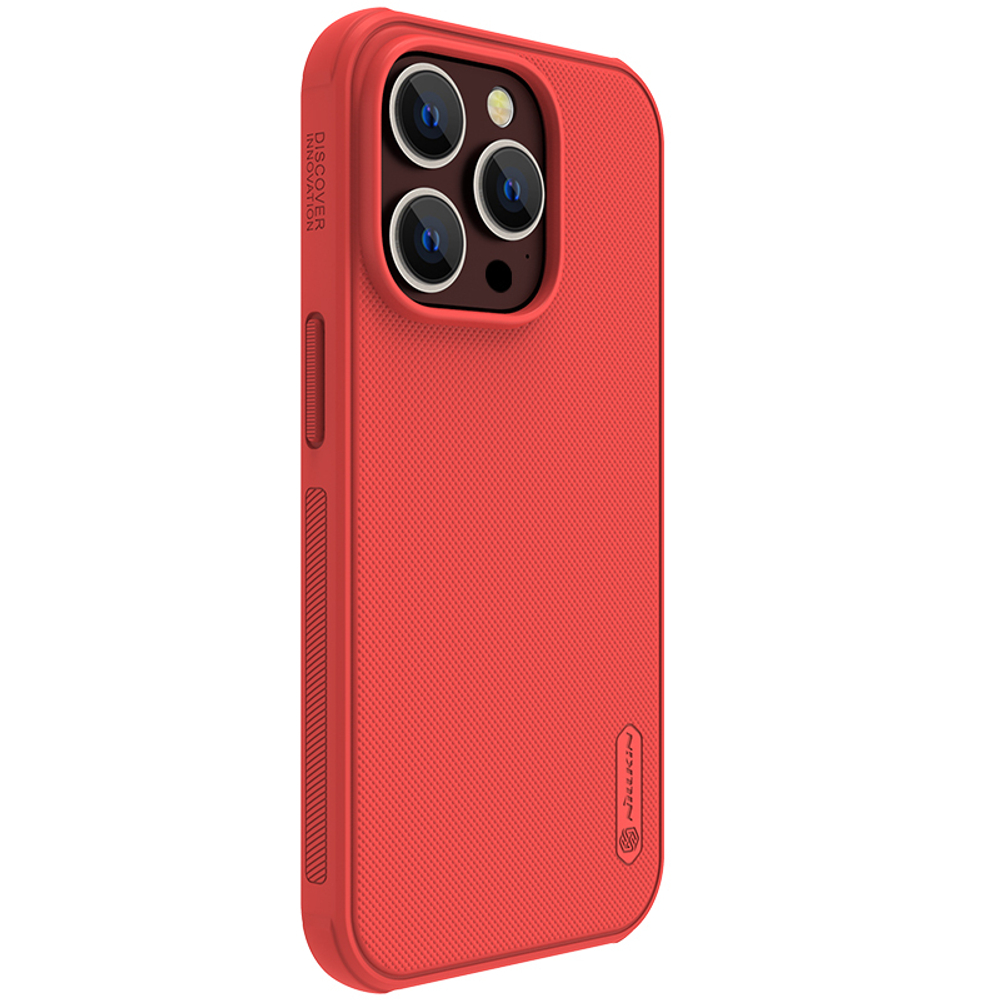 Усиленный чехол красного цвета от Nillkin для смартфона iPhone 14 Pro Max, серия Super Frosted Shield Pro