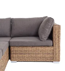 "Лунго" трансформирующийся диван из искусственного ротанга (гиацинт), цвет соломенный