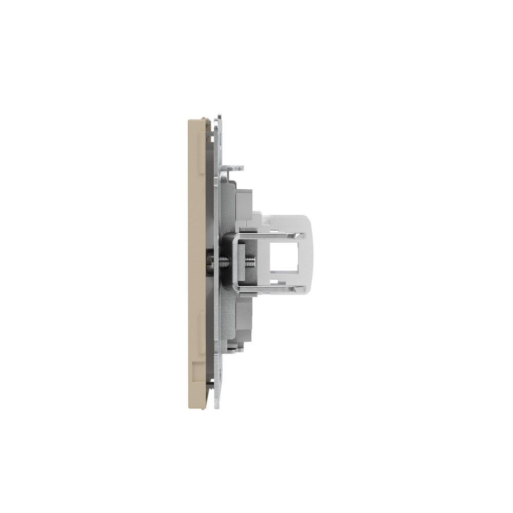 Компьютерная розетка RJ-45 без шторки, кат.5е одинарная, KANT, ванильный марципан