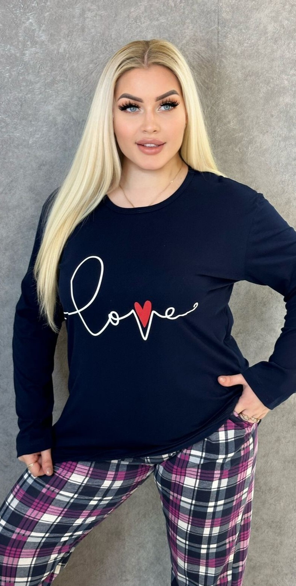 Пижама женская штаны+футболка дл/р ШФД0002 велик