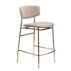 Стул полубарный Elle латте с золотыми ножками