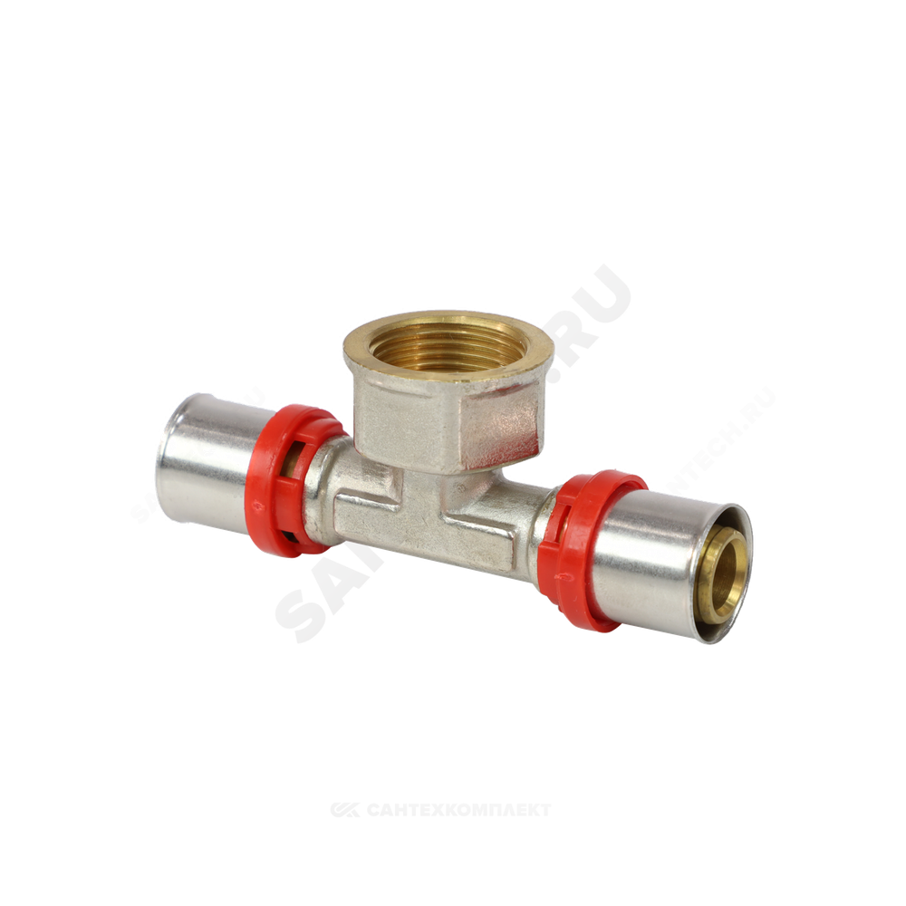 Тройник МП латунь никель пресс Дн 20х3/4"х20 ВР ГОСТ 32415-2013 8011 Aquasfera 8011-03