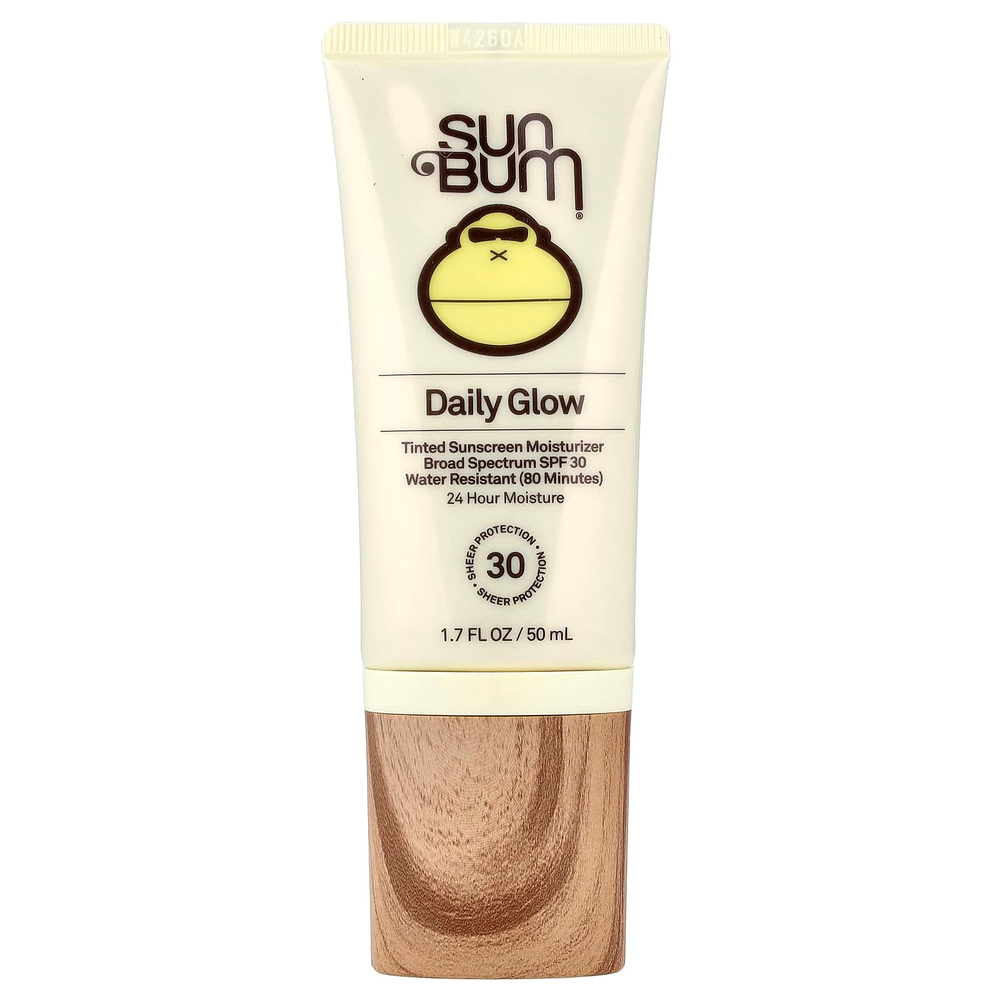 Sun Bum, Daily Glow, солнцезащитный увлажняющий крем с оттенком, SPF 30, без отдушек, 50 мл (1,7 жидк. унции)