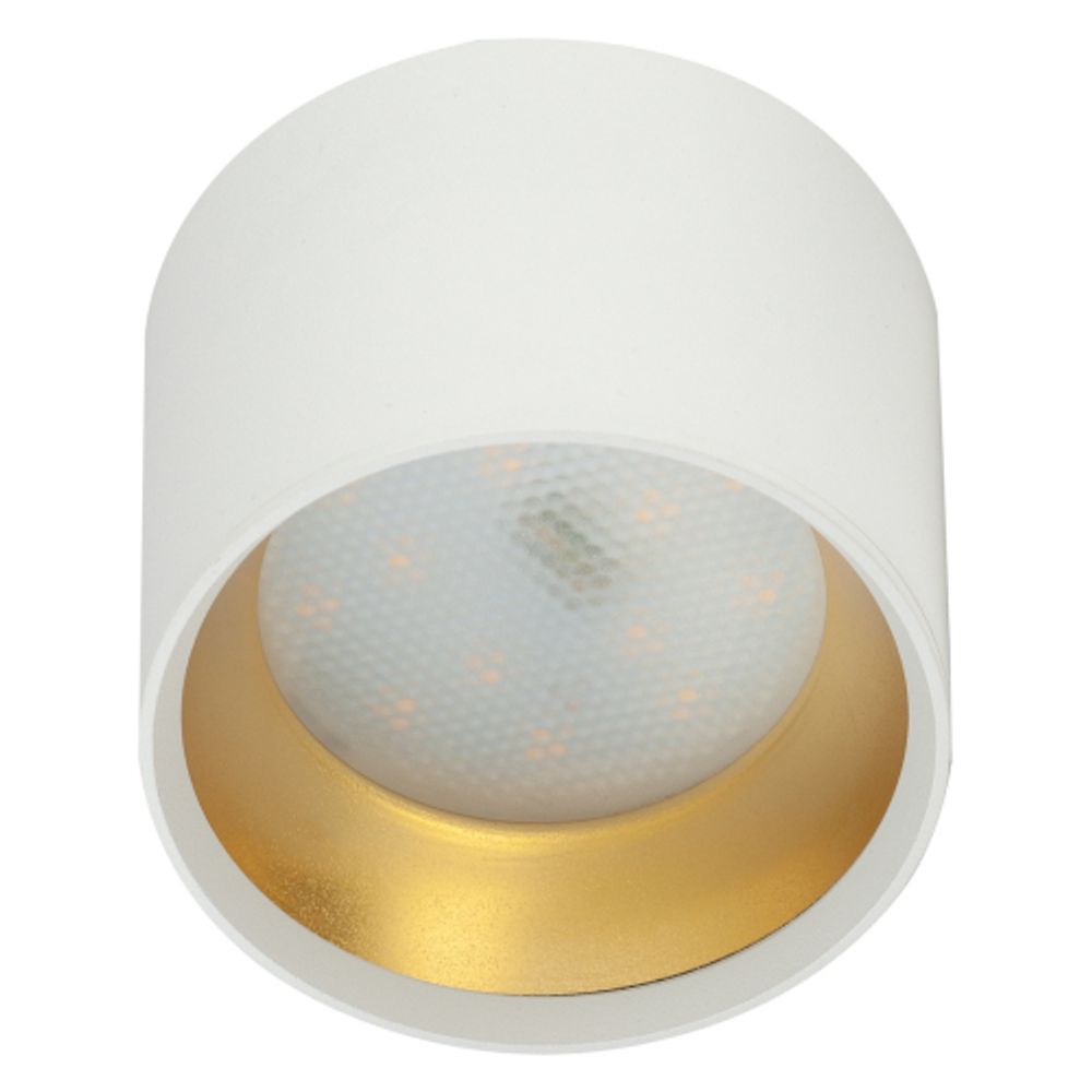 Светильник накладной ЭРА OL8 GX53 WH/GD под лампу GX53 белый/золото | Накладные светильники