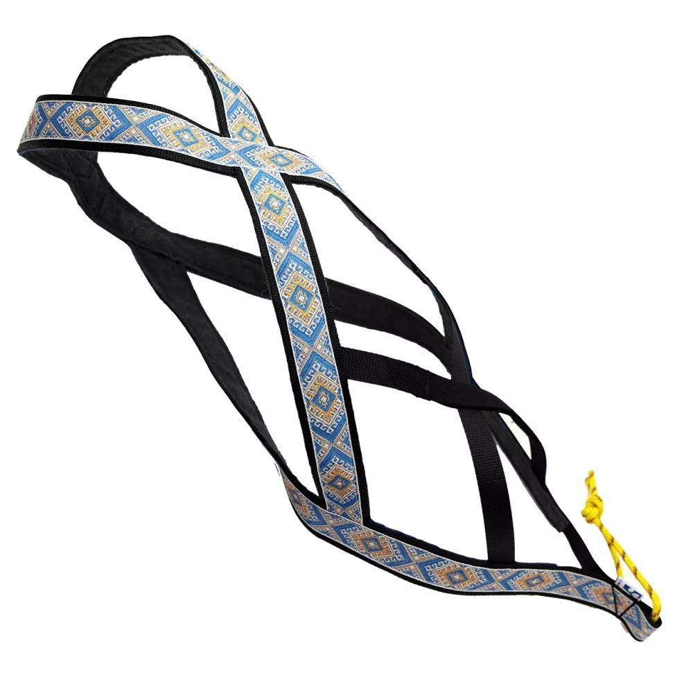 Шлейка ездовая коллекция "Северные мотивы" сине-желтая