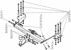 Фаркоп Motodor Haval HH6 2015-2020, M6 2023- (оцинк. Шар) арт.93104-E