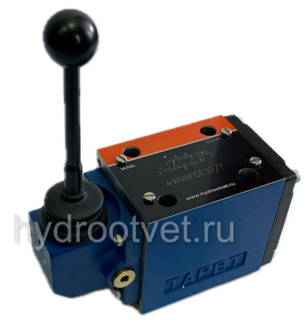4WMM10E10/F -  Гидрораспределитель Ду 10 с ручным управлением, схема E (44), возврат - F = фиксатор