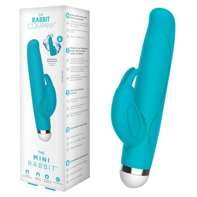 Голубой вибратор-кролик The Mini Rabbit - 13,9 см. (Цвет: голубой)