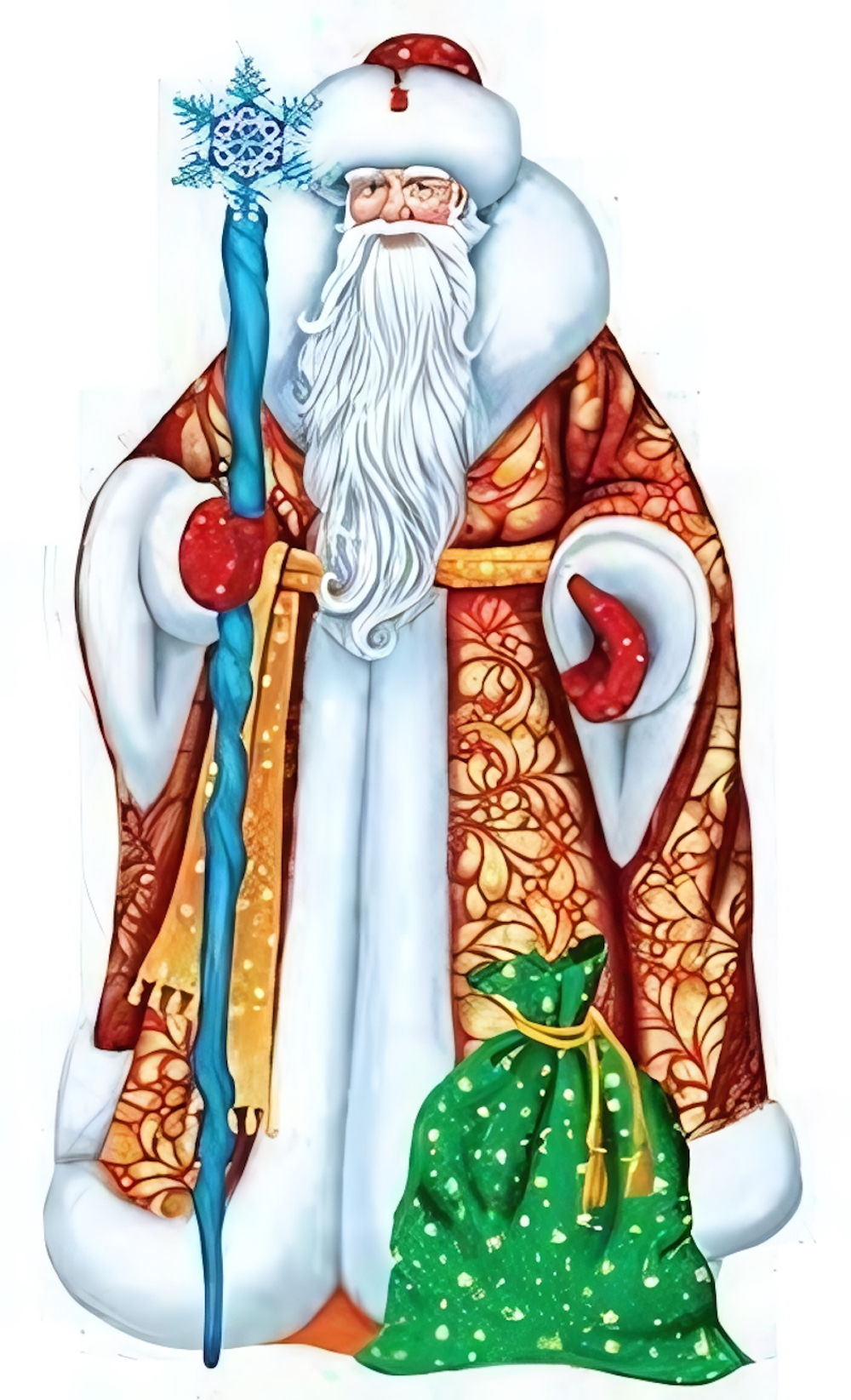 Плакат вырубной А3 500х350х1 мм. двухсторон. "Дед Мороз" (Сфера)