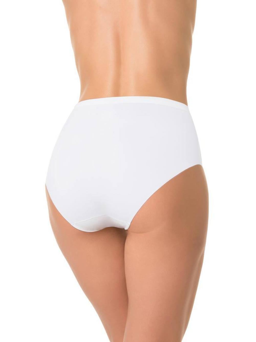 Высокие трусики из нейлона с лазерной обработкой краев (Размер: XXL) (Цвет: бежевый)