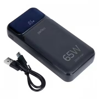 Внешний аккумулятор Perfeo Powerbank LAPTOP 65W 20000 mAh/LED дисплей/PD+QC 3.0/2Type-C/1 USB,max 65W/Black