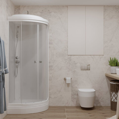 Душевая кабина "Ультра 100*100 А" 1/4 круга, низ. подд., Белый, ДН4 (7 мест+сифон D90мм)