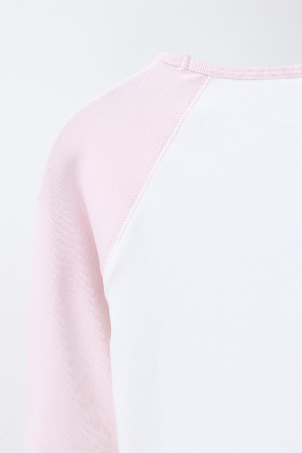 ZARA ФУТБОЛКА РЕГЛАН С НАДПИСЬЮ ИЗ МОДАЛА, РОЗОВЫЙ/БЕЛЫЙ