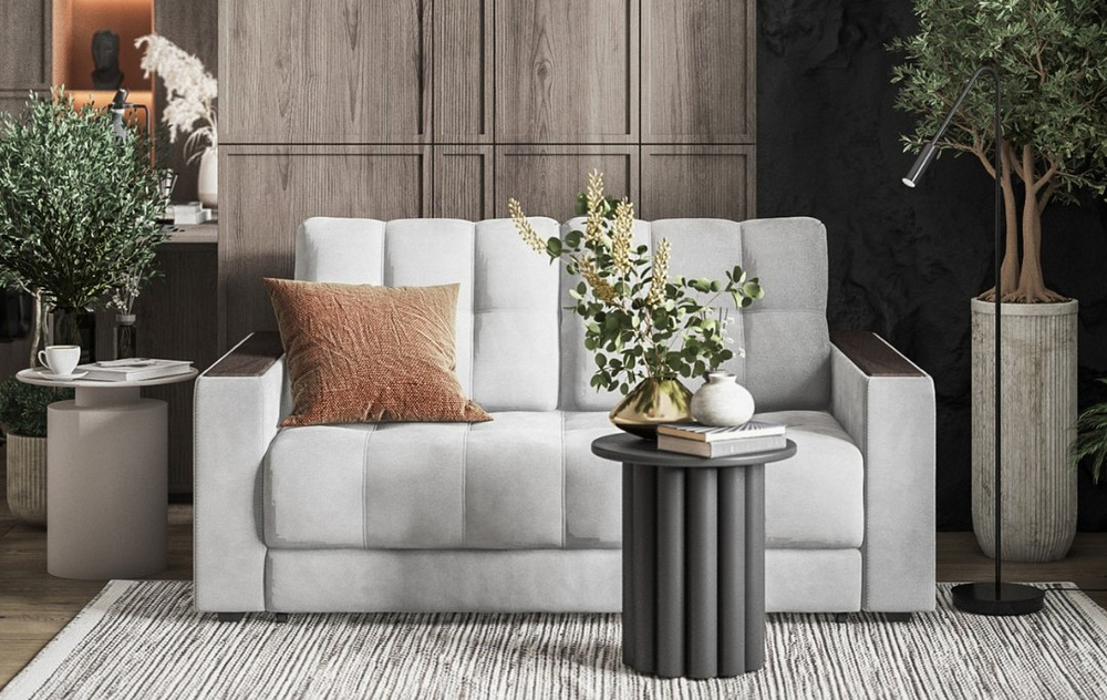 Диван BOSS Compact велюр Monolit сталь