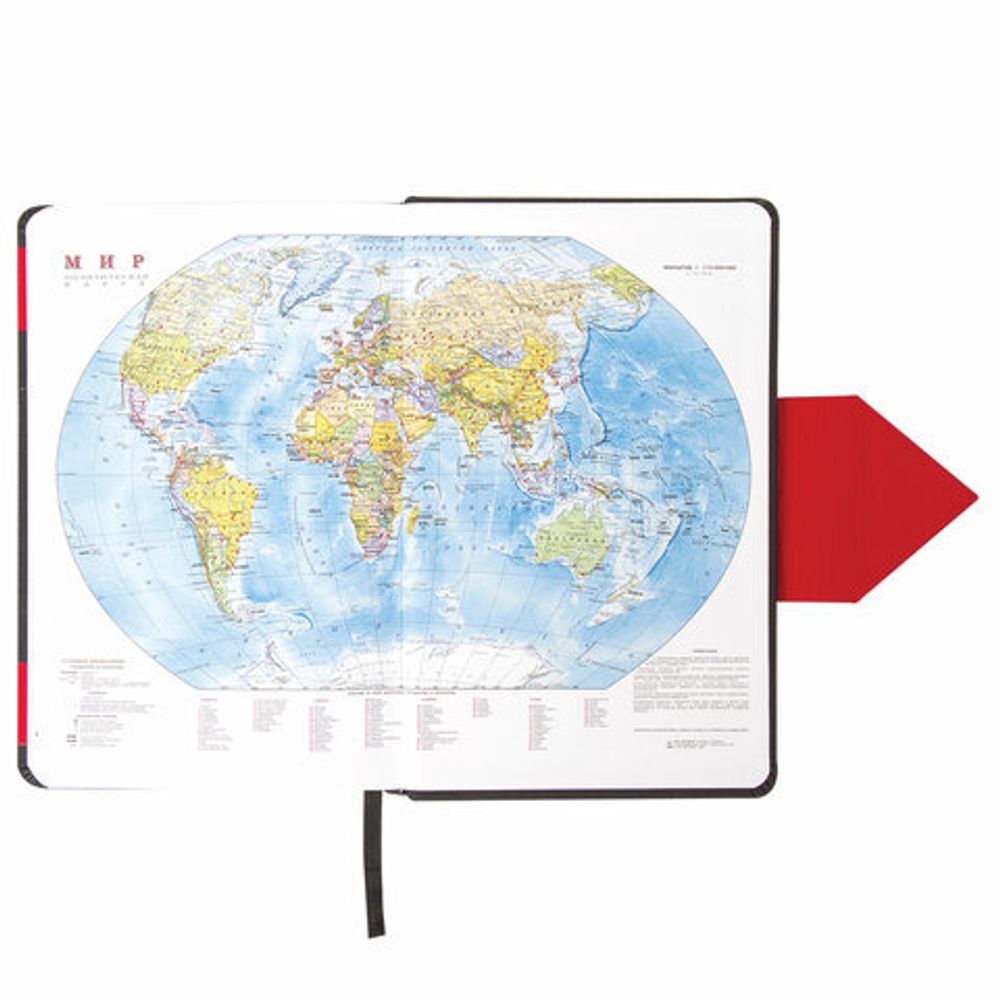 Ежедневник недатированный А5 138x213 мм BRAUBERG "Waves" под кожу, застежка 160 л., черный/красный, 111876