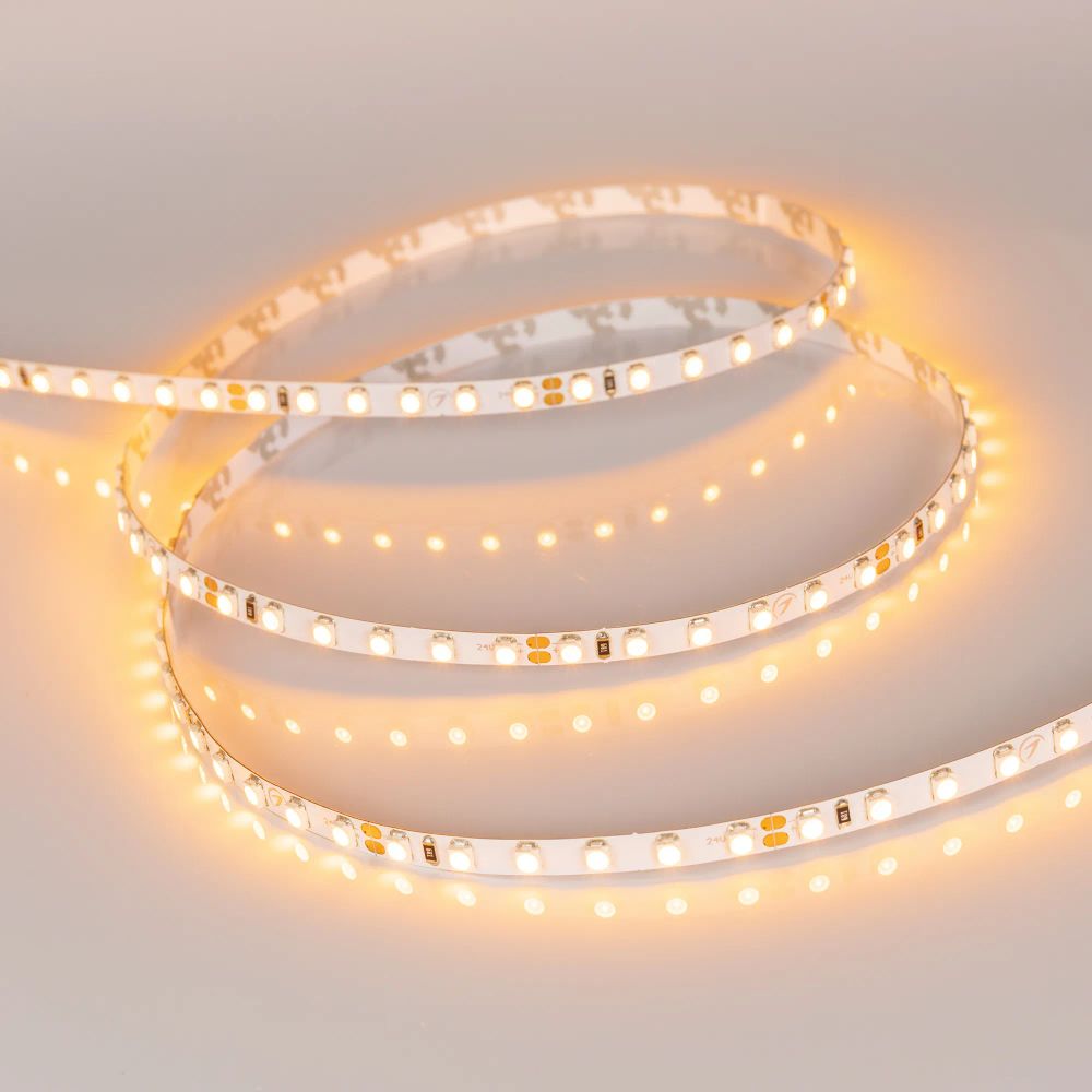 Светодиодная лента RT-A120-5mm 24V Yellow (9.6 W/m, IP20, 2835, 5m) (Arlight, узкая) 015662(2)