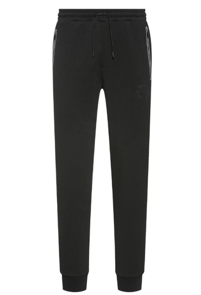 Мужские штаны теннисные BOSS x Matteo Berrettini Cotton-Blend Tracksuit Bottoms With Raised Circular Brandi - black