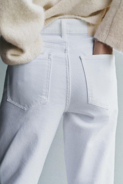 ZARA ДЖИНСЫ Z.01 MOM FIT С ВЫСОКОЙ ПОСАДКОЙ, БЕЛЫЙ