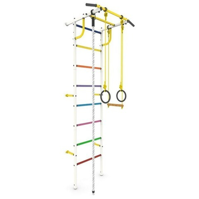 Детский спортивный комплекс Роки-3ц, цвет белый с цветными ступенями