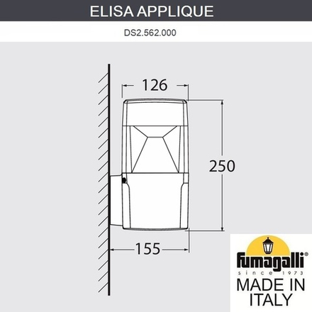 Светильник уличный настенный FUMAGALLI ELISA APPLIQUE DS2.562.000.WXD1L
