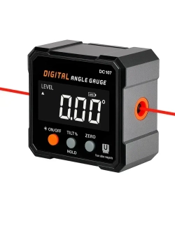 Угломер цифровой 2 в 1 с лазерным уровнем, влагозащита IP67, инклинометр с магнитным креплением и USB-зарядкой
