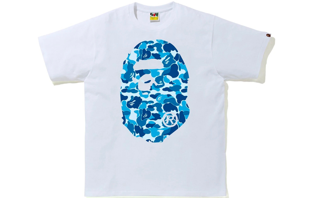 A Bathing Ape Online Exclusive Big Ape Head Bapec Tee белый синий