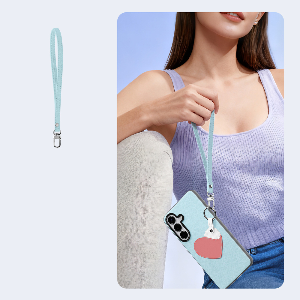 Чехол синего цвета (Sky Blue) для Samsung Galaxy S26+ Плюс, серия Luvy Series Case (со съемным ремешком) от Dux Ducis