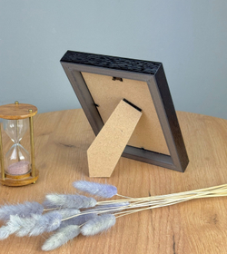 Фоторамка пластиковая 10х15 см, черная, фактура дерево, арт. 1015.628058