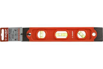 Уровень ЗУБР "МАСТЕР" ТОРПЕДО пластмассовый, магнитный, 4 ампулы, 230мм